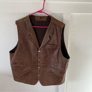 Vintage Coronado Leather Buffalo Nickel Men's 48 Tallcut Bison Leather Vest
